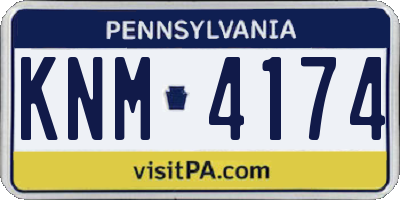PA license plate KNM4174