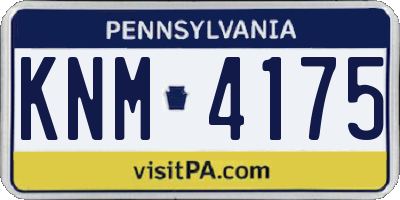 PA license plate KNM4175