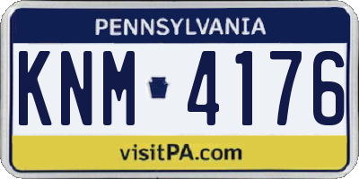 PA license plate KNM4176
