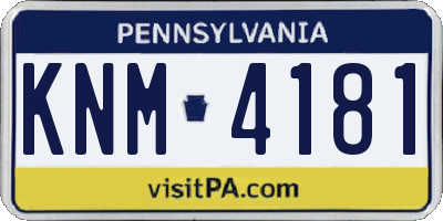 PA license plate KNM4181