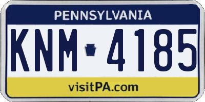 PA license plate KNM4185