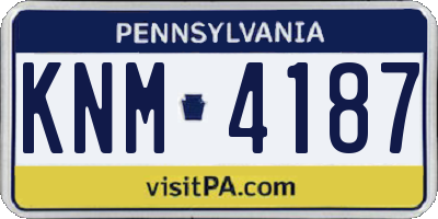 PA license plate KNM4187
