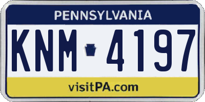 PA license plate KNM4197