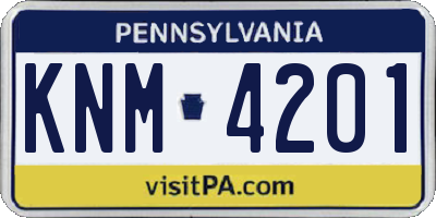 PA license plate KNM4201