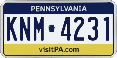 PA license plate KNM4231