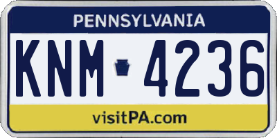 PA license plate KNM4236