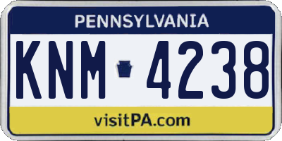 PA license plate KNM4238