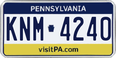 PA license plate KNM4240