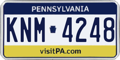 PA license plate KNM4248