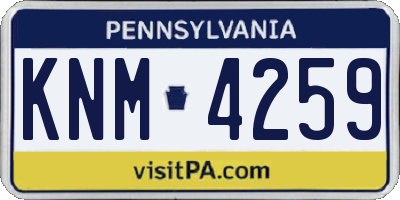 PA license plate KNM4259