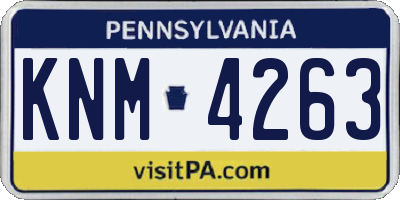 PA license plate KNM4263