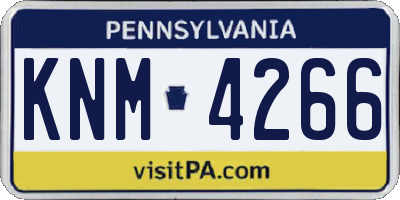 PA license plate KNM4266