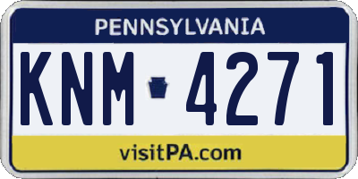 PA license plate KNM4271