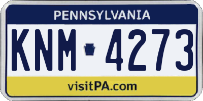 PA license plate KNM4273