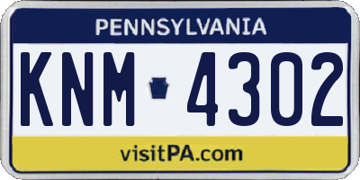 PA license plate KNM4302