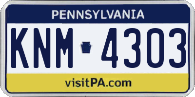 PA license plate KNM4303