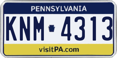PA license plate KNM4313
