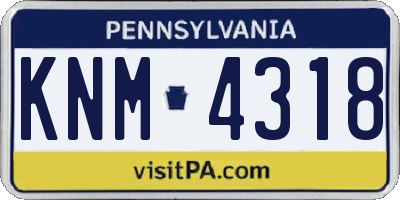 PA license plate KNM4318