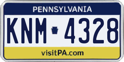 PA license plate KNM4328