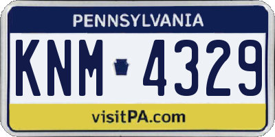PA license plate KNM4329