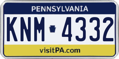 PA license plate KNM4332
