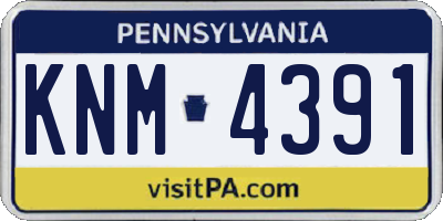 PA license plate KNM4391