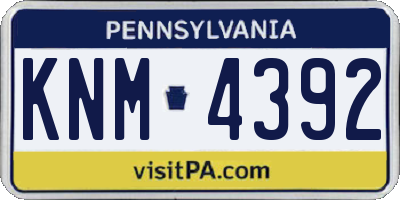 PA license plate KNM4392