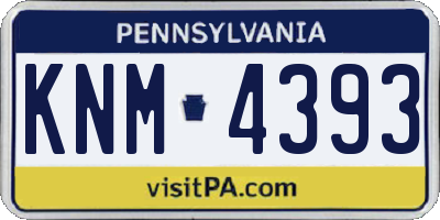 PA license plate KNM4393