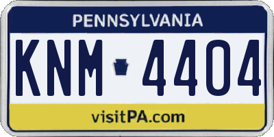 PA license plate KNM4404