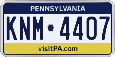 PA license plate KNM4407