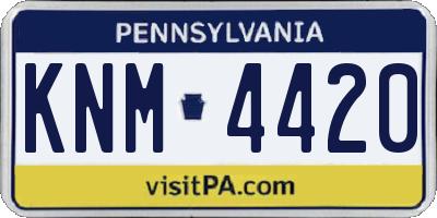 PA license plate KNM4420