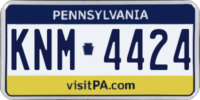 PA license plate KNM4424