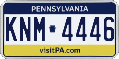PA license plate KNM4446