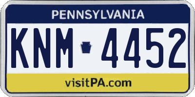 PA license plate KNM4452