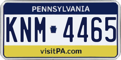 PA license plate KNM4465