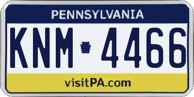 PA license plate KNM4466