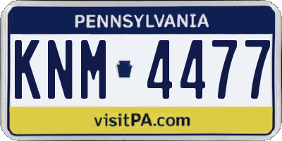 PA license plate KNM4477