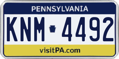 PA license plate KNM4492