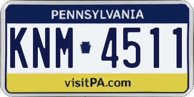 PA license plate KNM4511