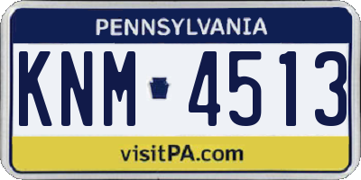 PA license plate KNM4513