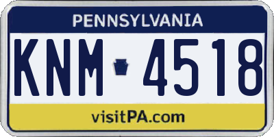 PA license plate KNM4518