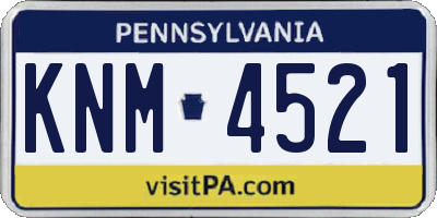 PA license plate KNM4521
