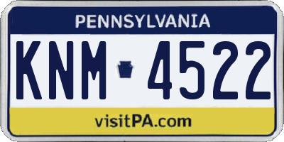 PA license plate KNM4522
