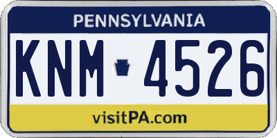 PA license plate KNM4526