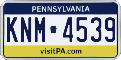 PA license plate KNM4539
