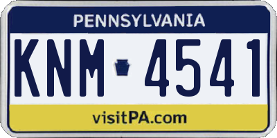 PA license plate KNM4541