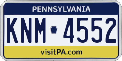 PA license plate KNM4552