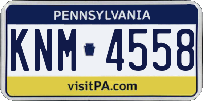 PA license plate KNM4558