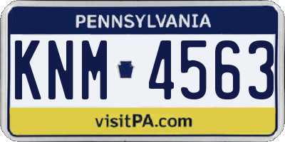 PA license plate KNM4563