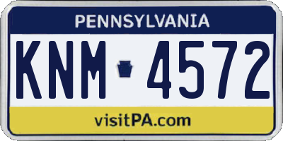 PA license plate KNM4572